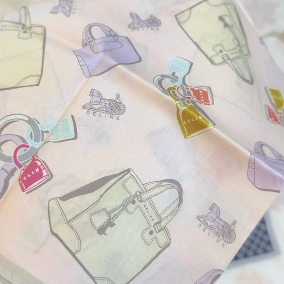 Celine Multicolor Fashion Print Scarf Cotton - Picture 5 of 6